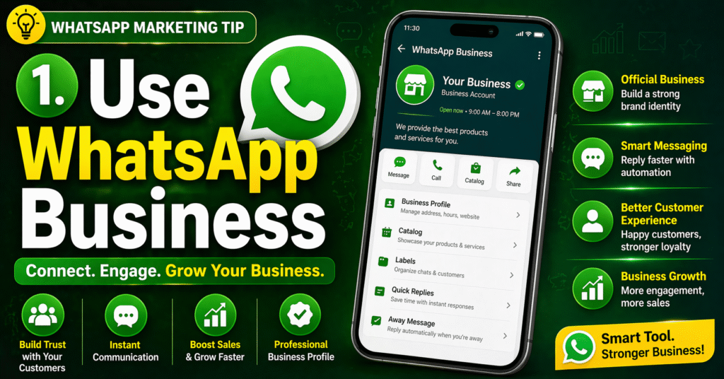 1. use whatsapp business