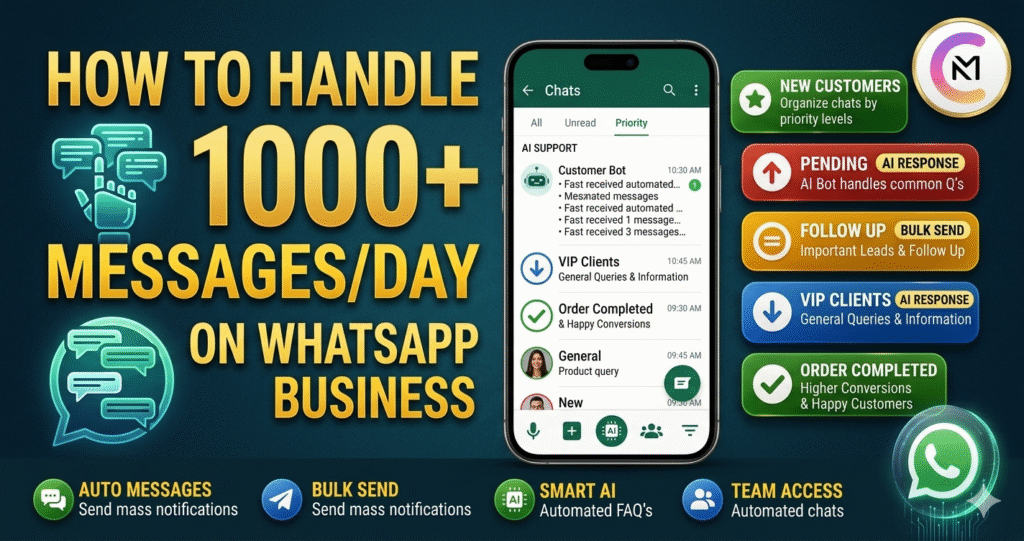 how to handle 1000+ messagesday on whatsapp