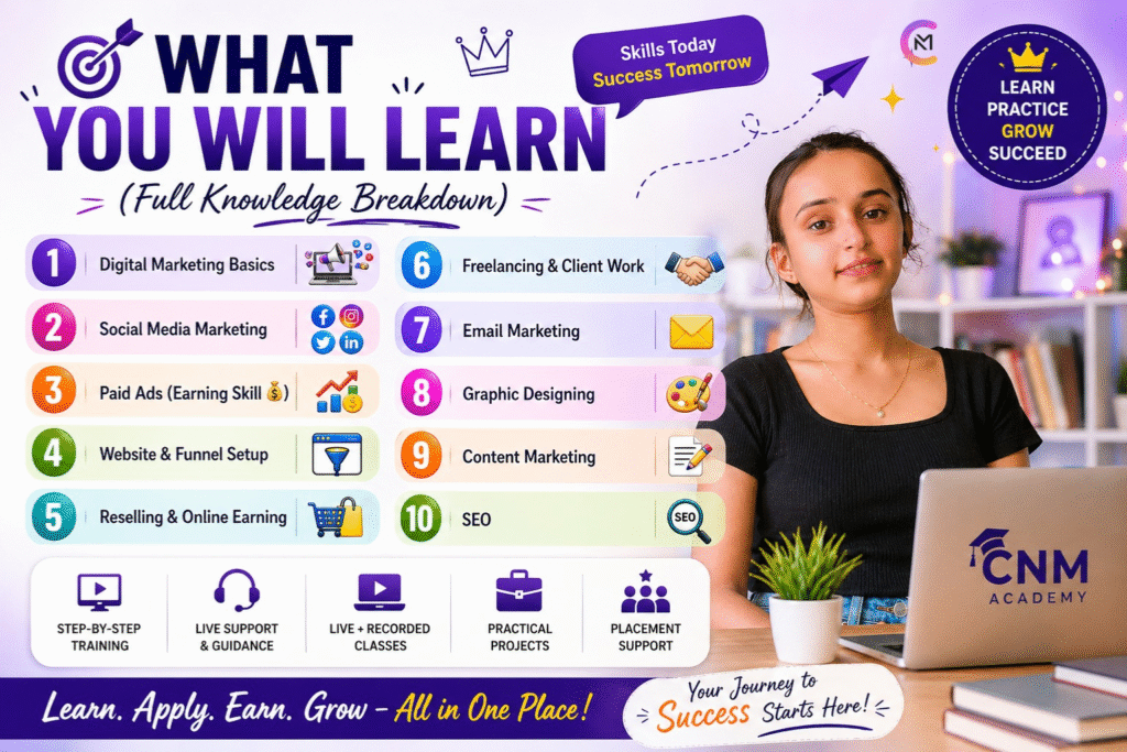 Digital Marketing Dharmshala What You Will Learn 30 days