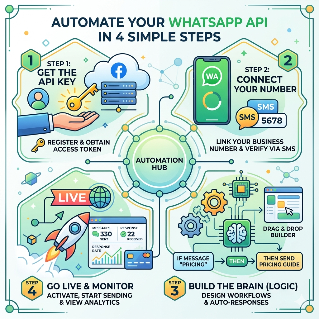 how to automation replies using whatsapp api